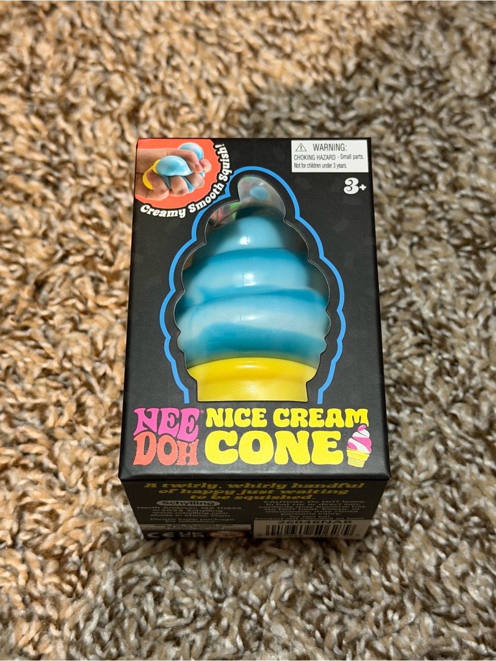 Needoh Nice Cream Cone Squishy Toy - Blue & Yellow